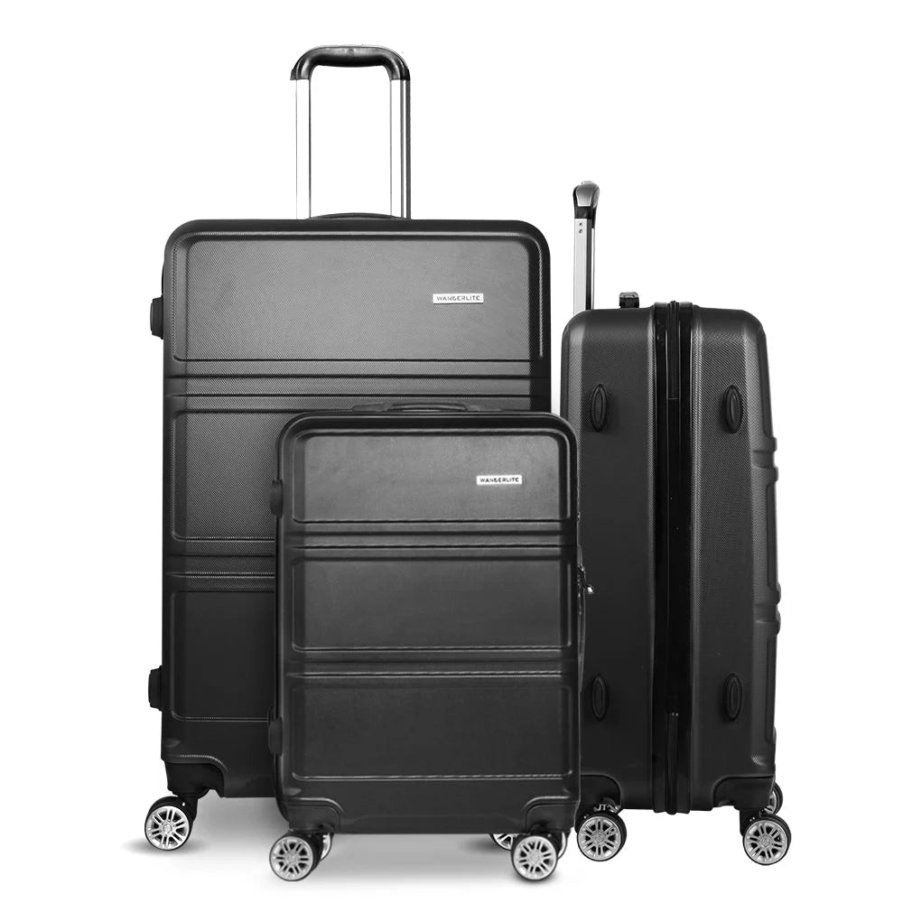 Luggage Trolley Suitcase Set 3PC Travel TSA Hard Case