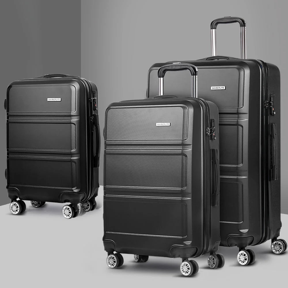 Black storage trolley with handle rail and shelf tiers