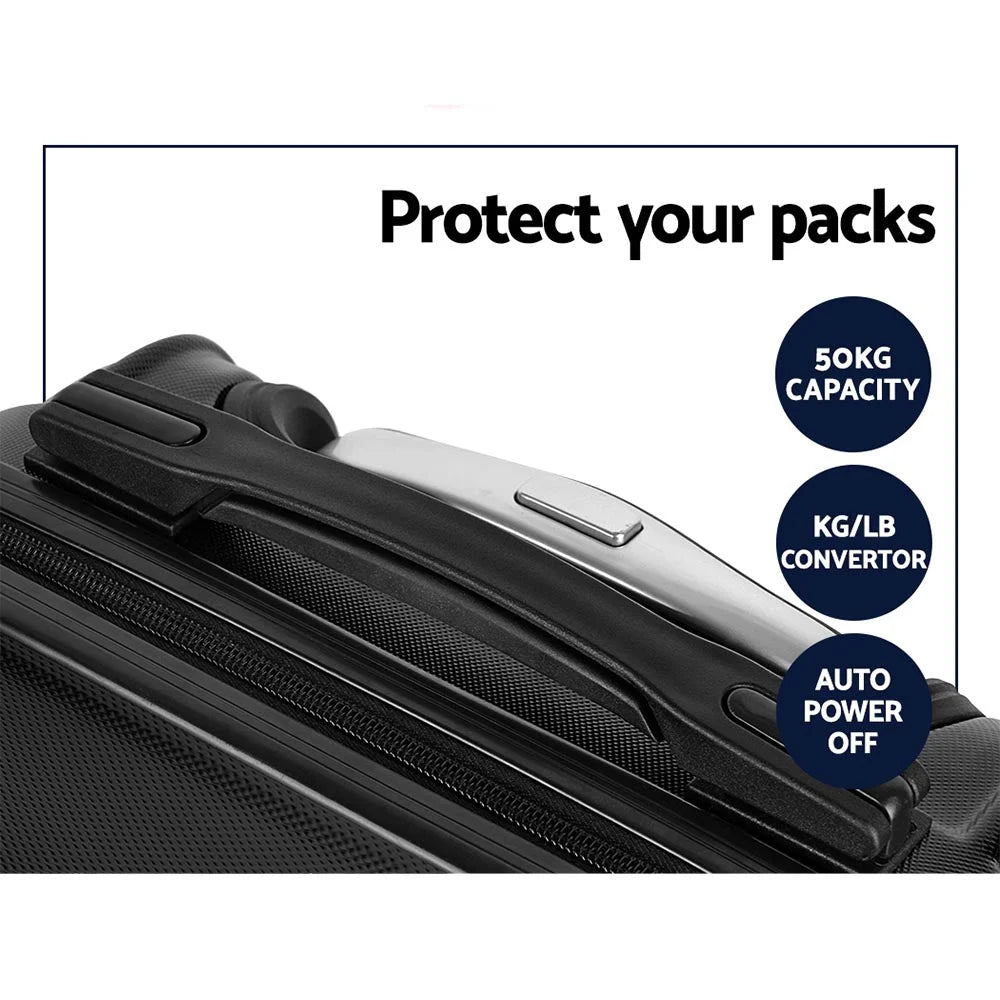 Luggage Trolley Suitcase Set 3PC Travel TSA Hard Case