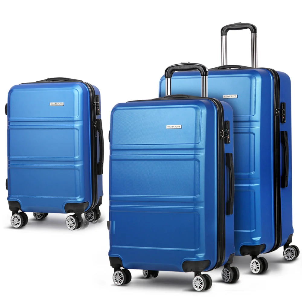 Blue storage trolley with portable shelves and caster wheels