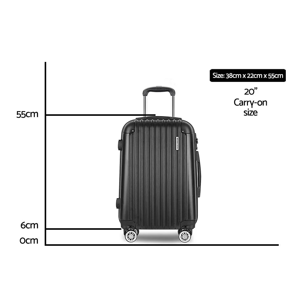 Luggage Trolley Travel Suitcase Set 20’’ Hard Case Shell