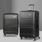 Black trolley with luggage travel suitcase tsa