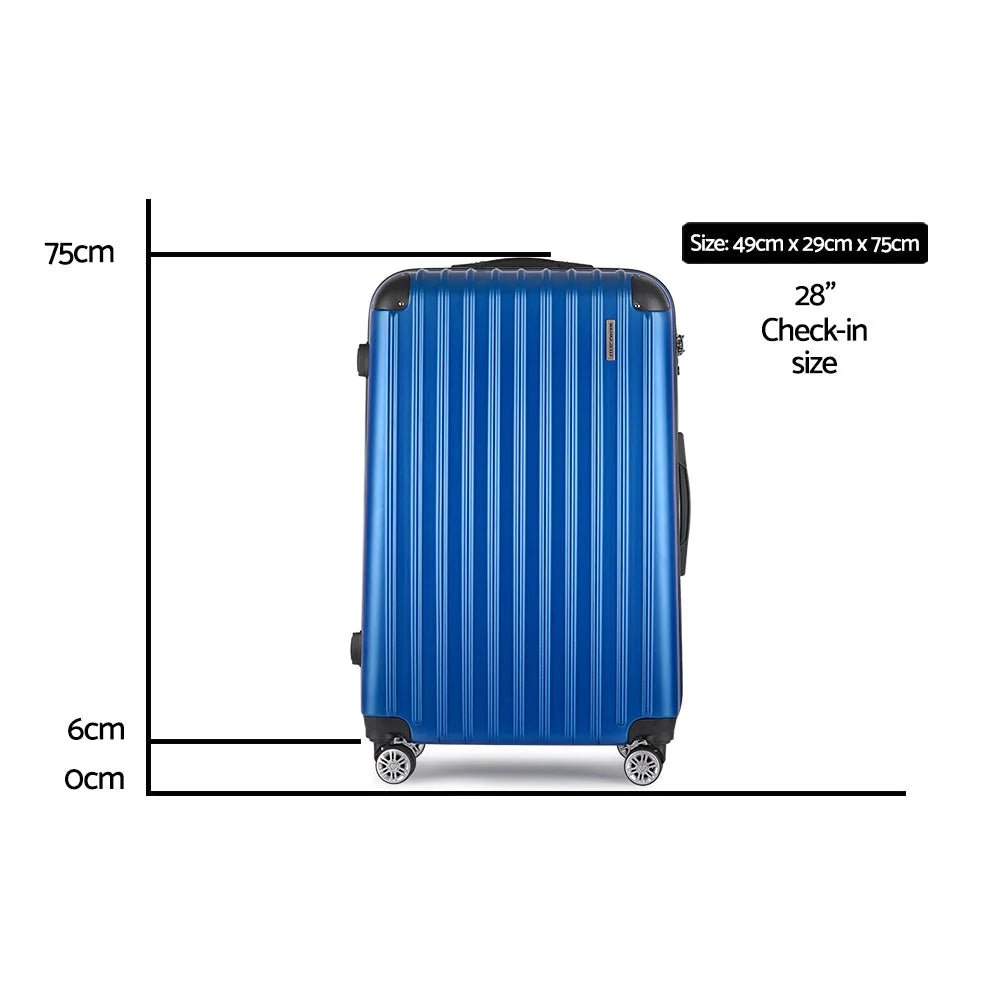 Luggage Trolley Travel Suitcase Set 28’’ TSA Lock Hard Case