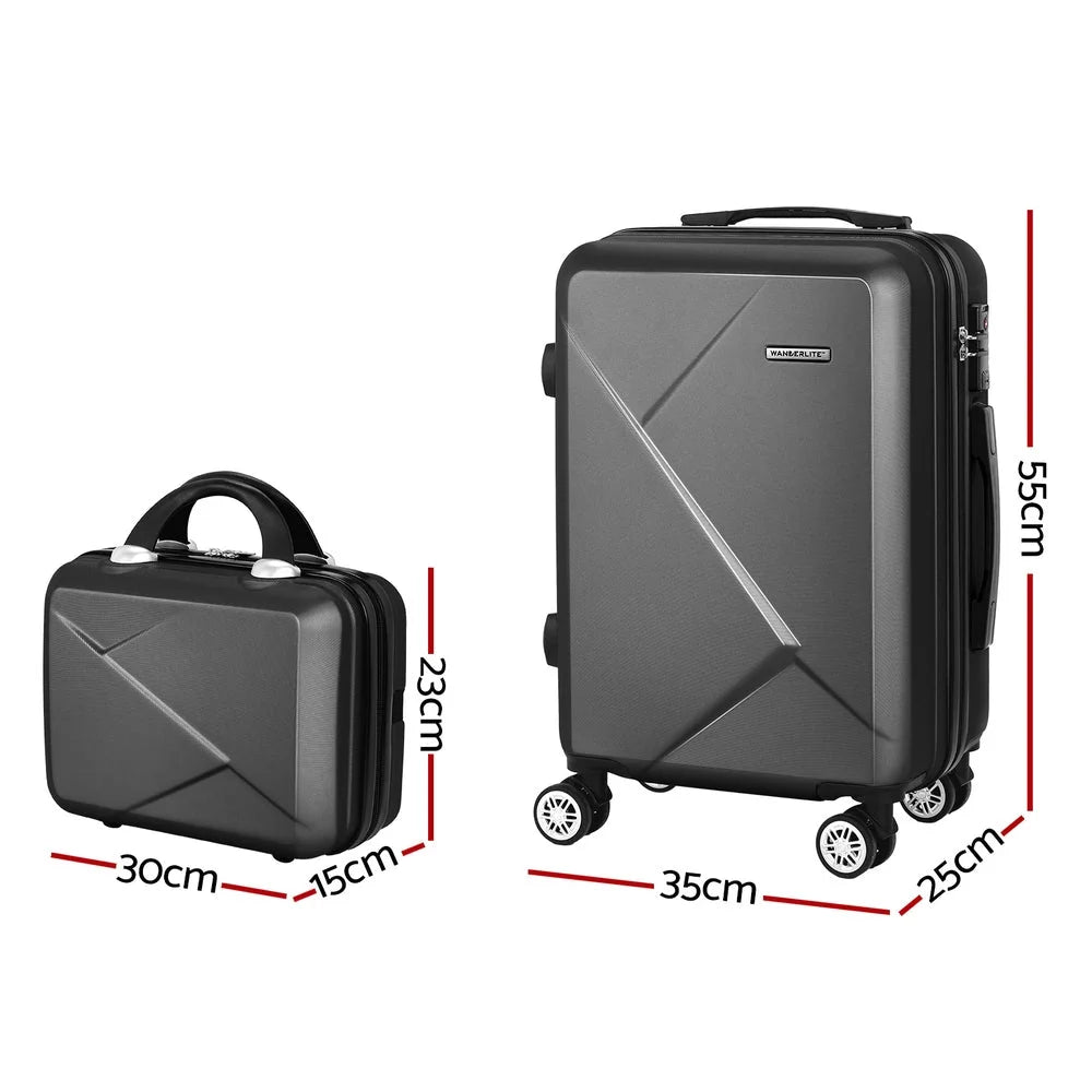 Luggage Trolley Travel Suitcase Set 2pc 12’’ 20’’ Carry