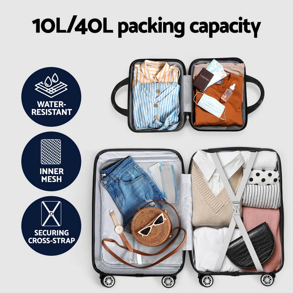 Luggage Trolley Travel Suitcase Set 2pc 12’’ 20’’ Carry