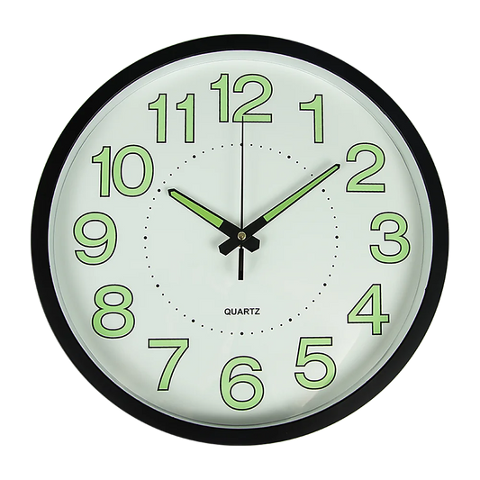 Luminous Wall Clock 305mm Glow-in-the-Dark Silent Quartz