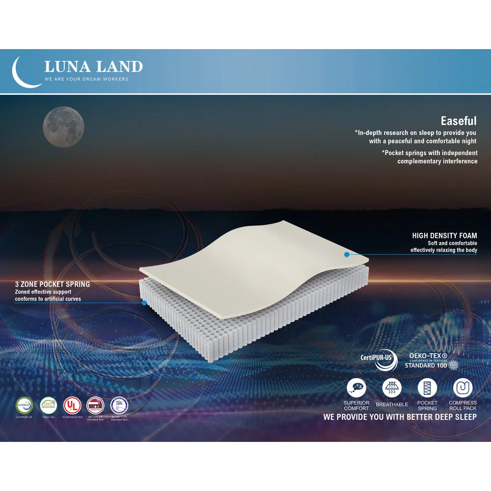 LUNALAND Easeful Eco Spray Foam Pocket Spring Hybrid