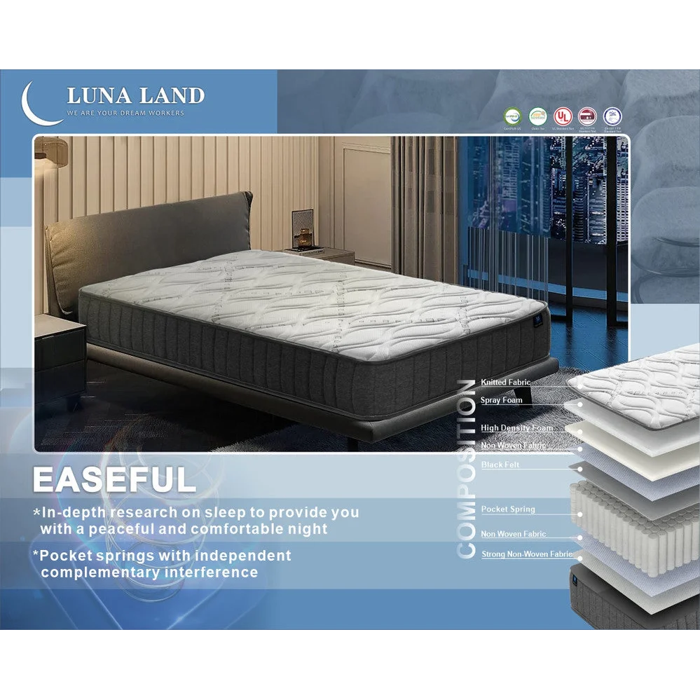 LUNALAND Easeful Eco Spray Foam Pocket Spring Hybrid