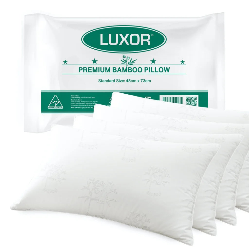 Luxor Bamboo Cooling Pillows Australian Made Standard Size