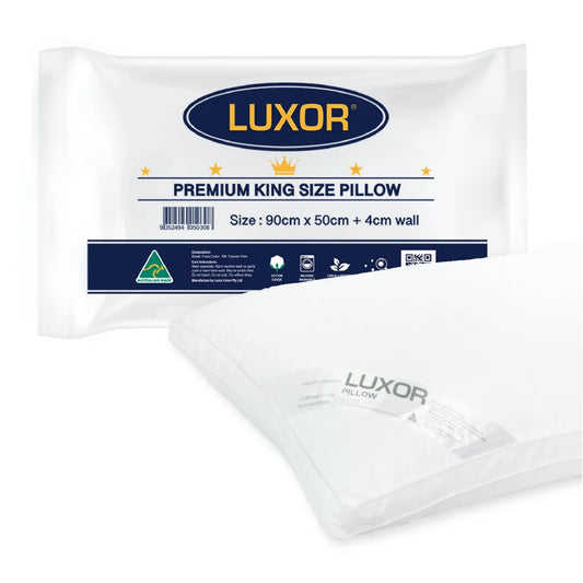 Luxor Hotel Pillow Australian Made King Size with 4cm Wall