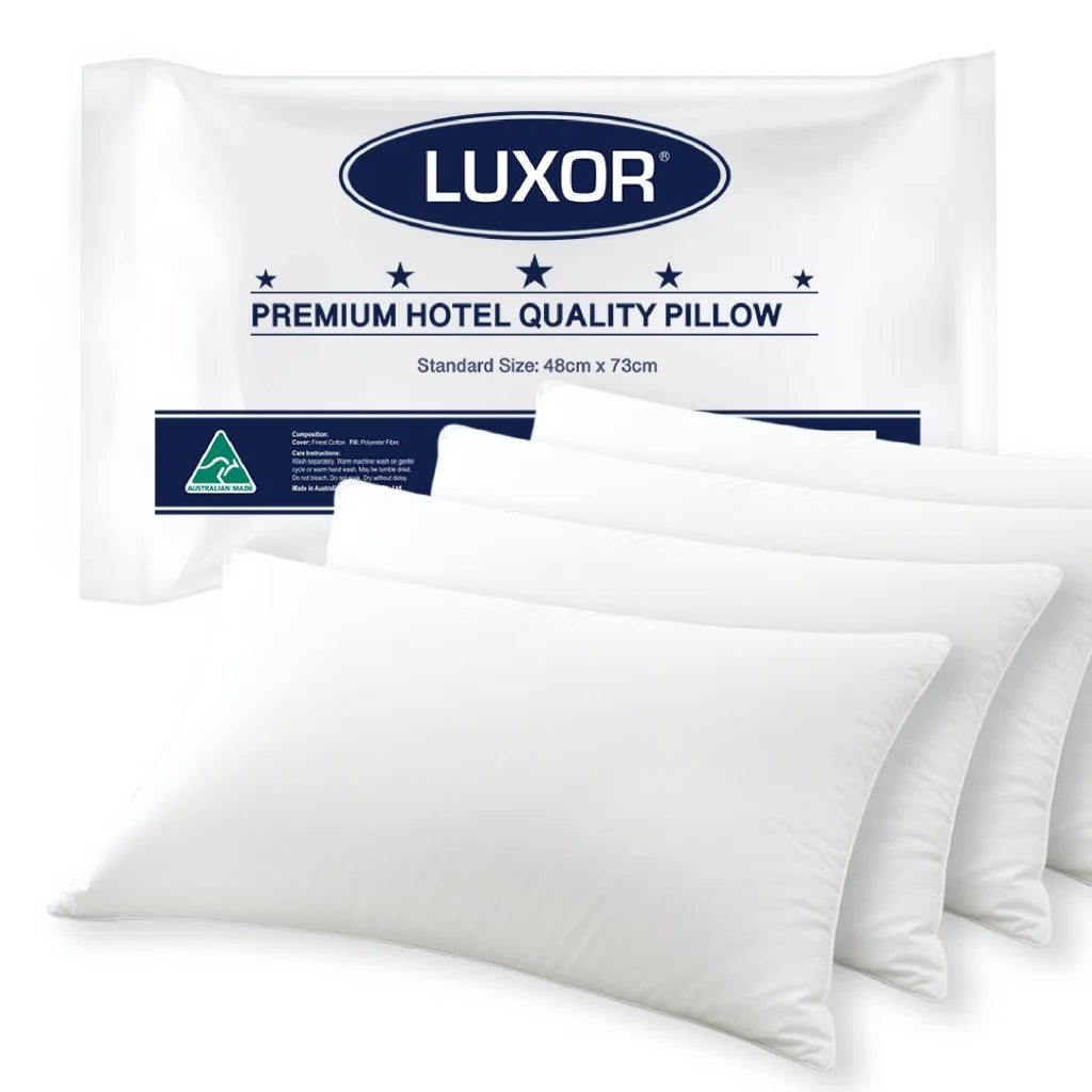Luxor Hotel Quality Pillows Australian Made Standard Size