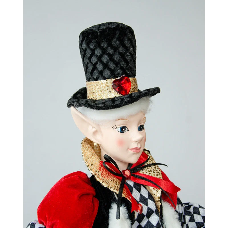 LUXURY CHRISTMAS CAROLLER ELF BLACK/RED 65CM - Occasions >