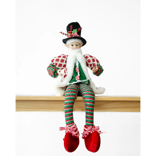 LUXURY CHRISTMAS CAROLLER ELF GREEN/RED 65CM - Occasions >