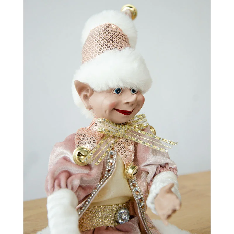 LUXURY CHRISTMAS ELF PINK GOLD 51CM