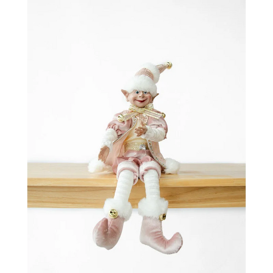 LUXURY CHRISTMAS ELF PINK GOLD 51CM occasions decorations