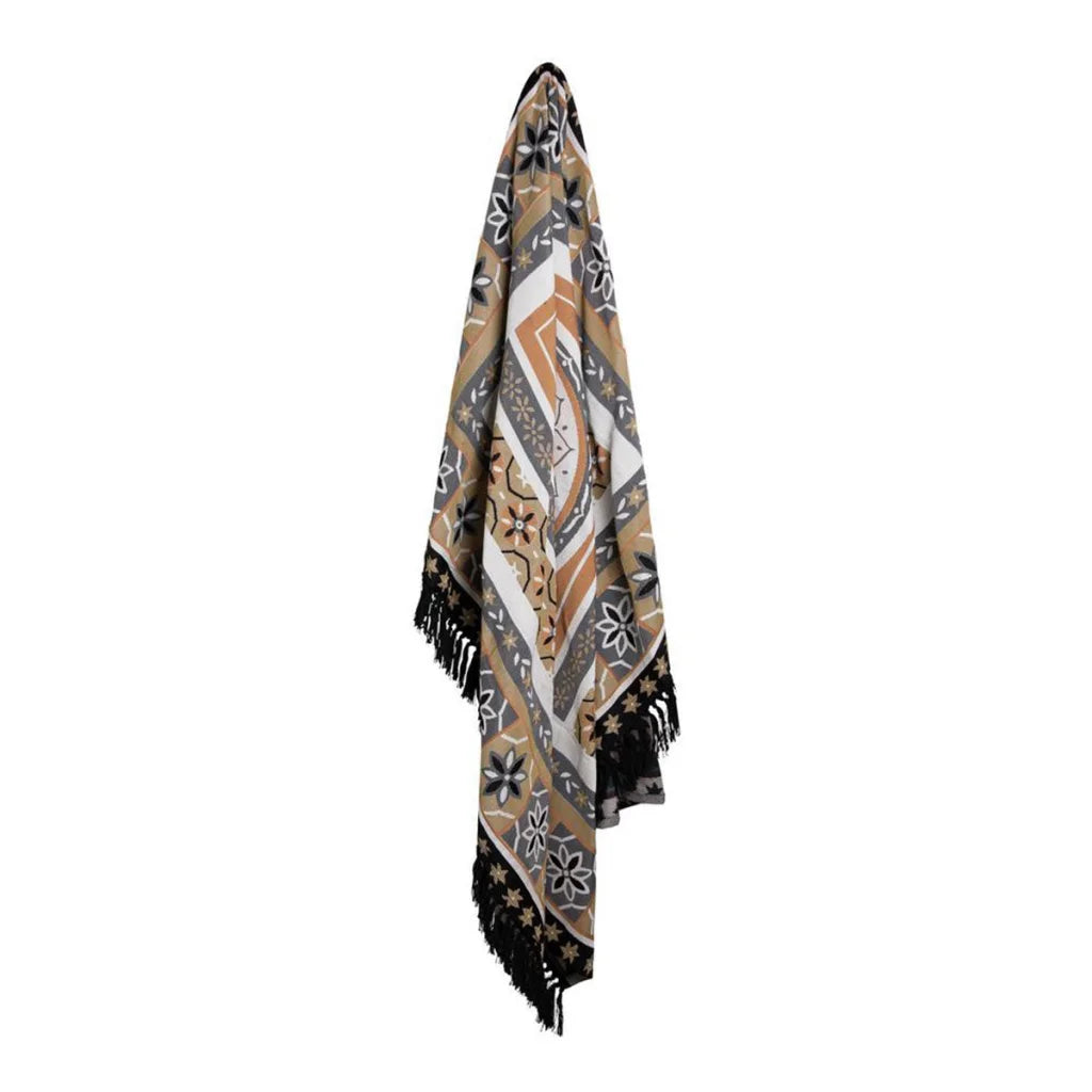 Luxury Fringe Throw J Elliot Home Kasbah 130x160 cm - Black