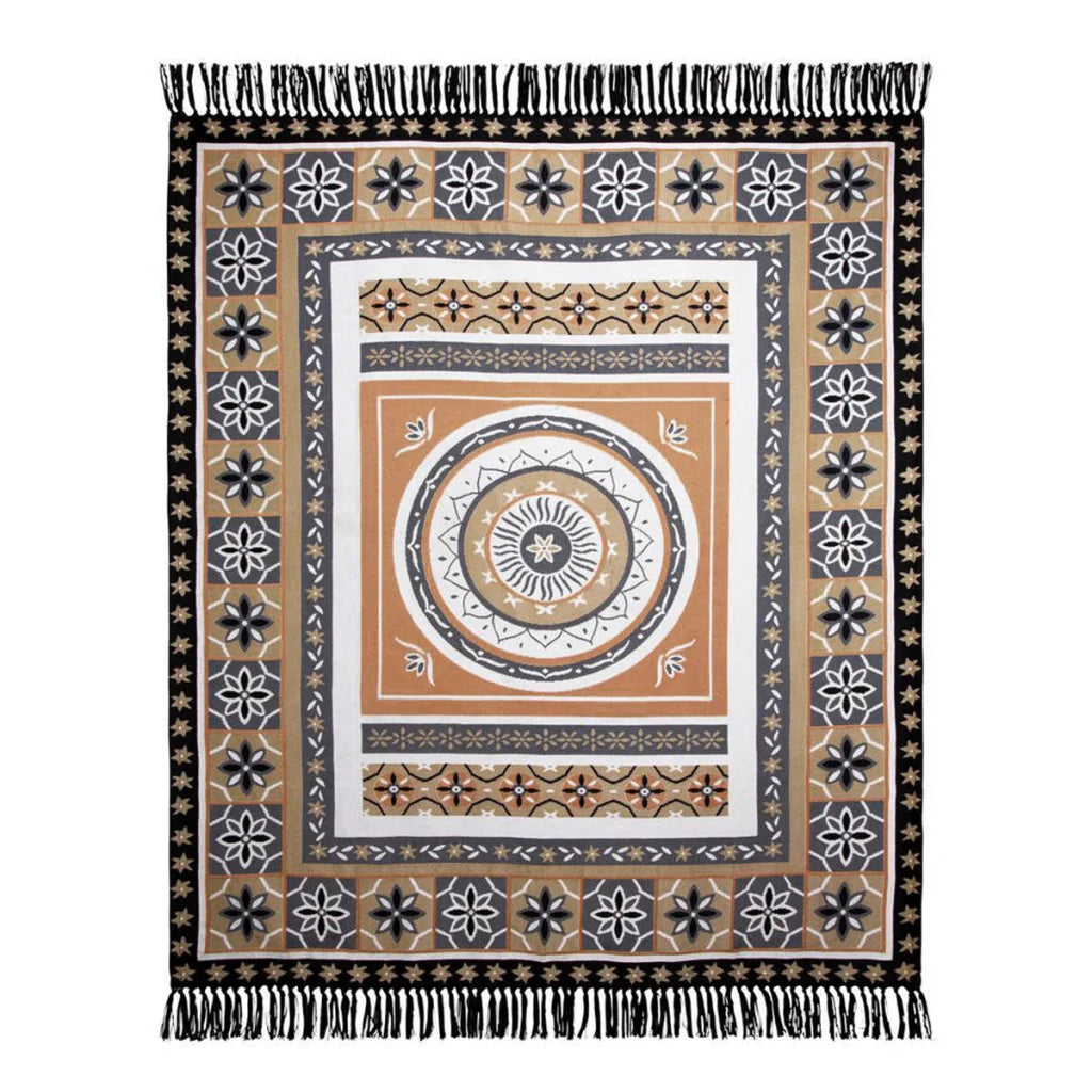 Luxury Fringe Throw J Elliot Home Kasbah 130x160 cm - Black