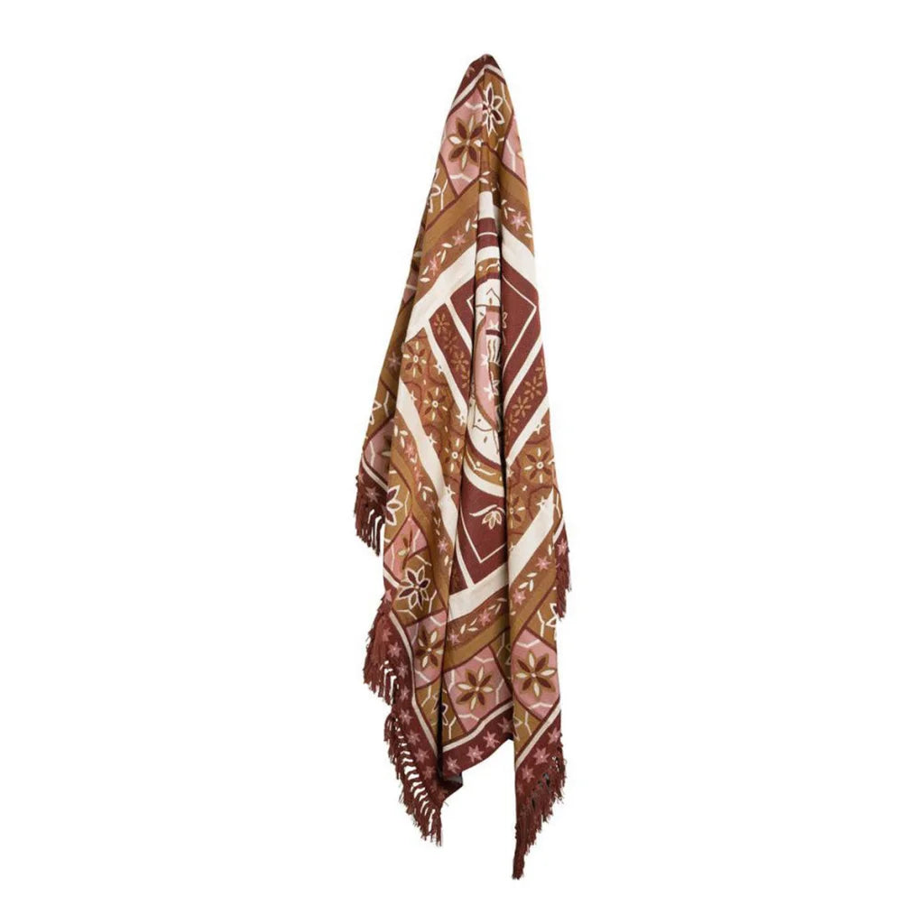 Luxury Fringe Throw J Elliot Home Kasbah 130x160 cm - Pink