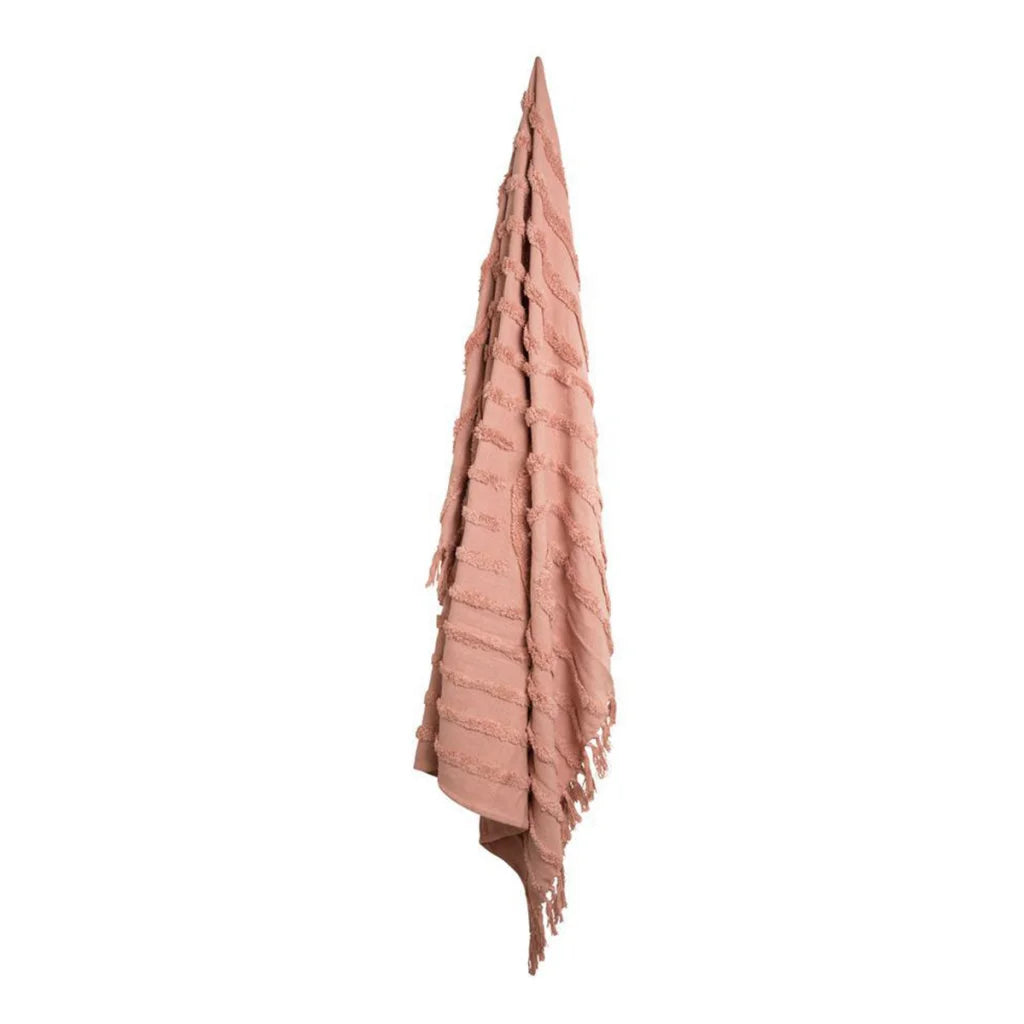 Luxury Fringe Throw J Elliot Home Zen 130x160 cm - Clay