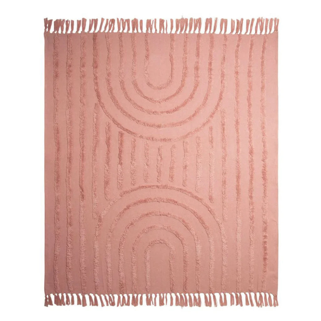 Luxury Fringe Throw J Elliot Home Zen 130x160 cm - Clay