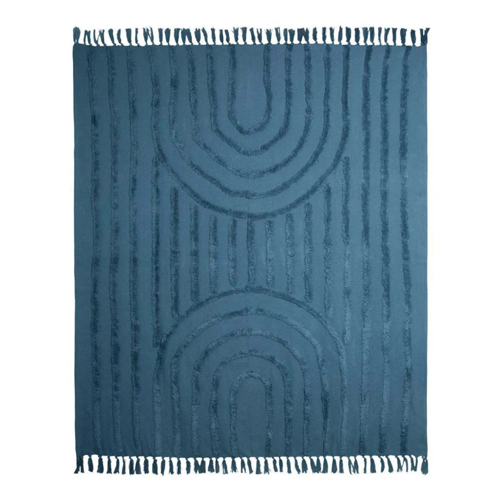 Luxury Fringe Throw J Elliot Home Zen 130x160 cm - Steel