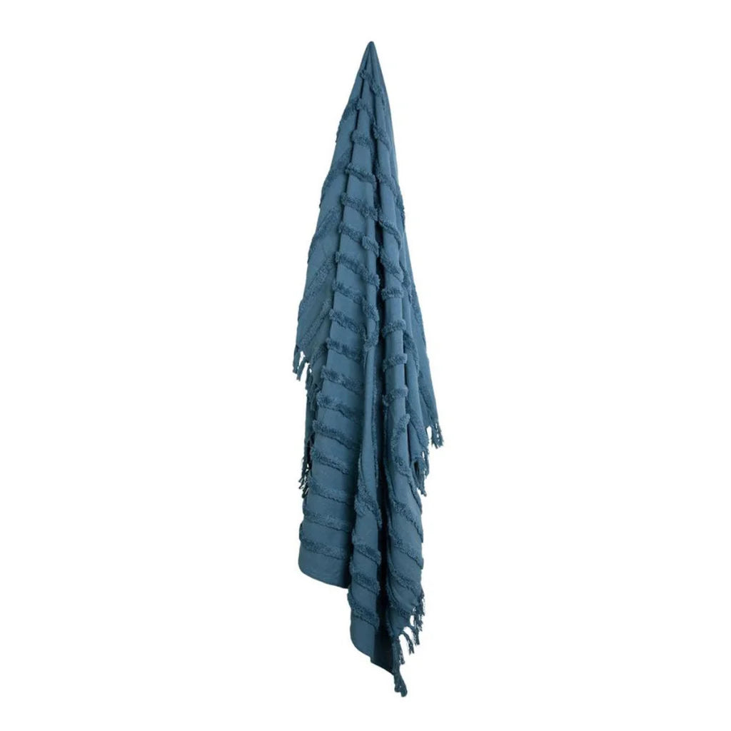 Luxury Fringe Throw J Elliot Home Zen 130x160 cm - Steel