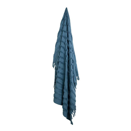 Luxury Fringe Throw J Elliot Home Zen 130x160 cm - Steel