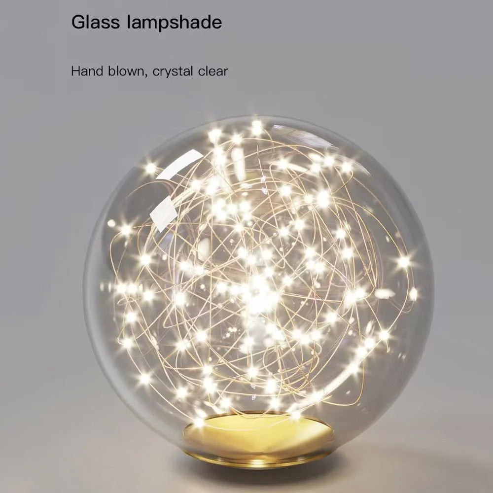 Luxury Hand Blown Glass LED Pendant Light 100cm Adjustable