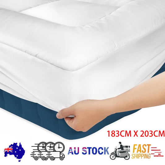 Luxury Mattress Topper Pillowtop Bedding Mat Pad Fitted