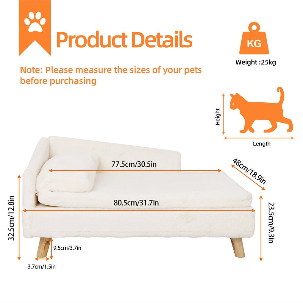 Luxury Pet Sofa Bed 80cm Rectangular