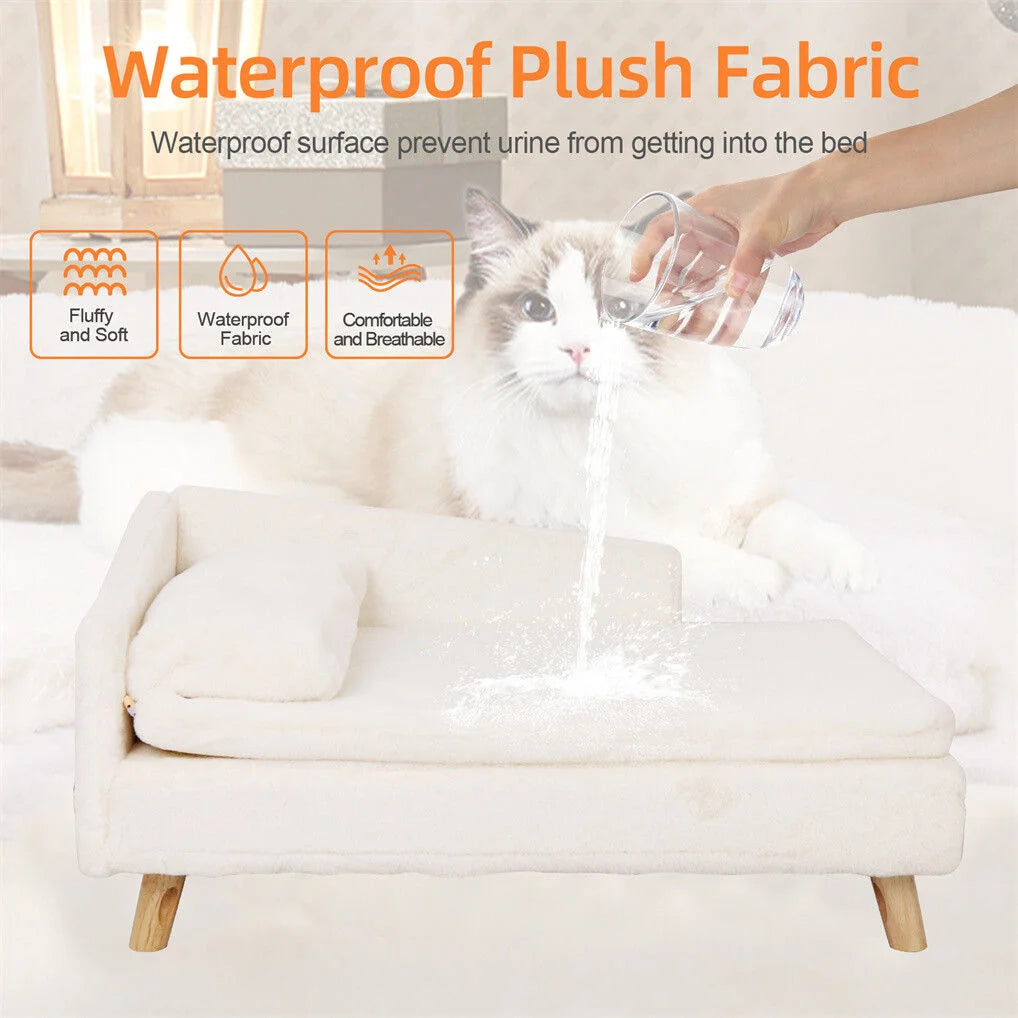 Luxury Pet Sofa Bed 80cm Rectangular Soft Anti-skid Couch