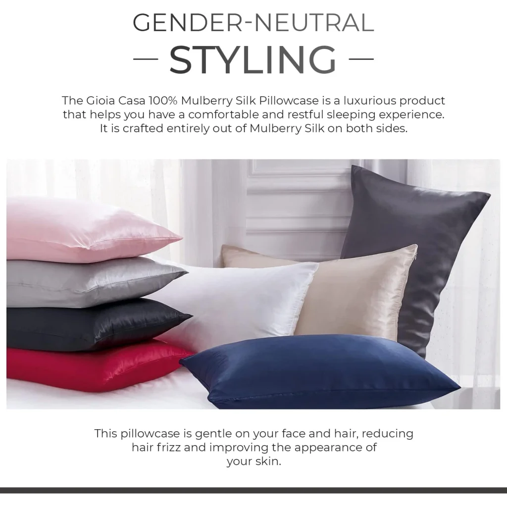 Luxury Pillowcase 100% Pure Mulberry Silk on Both Sides