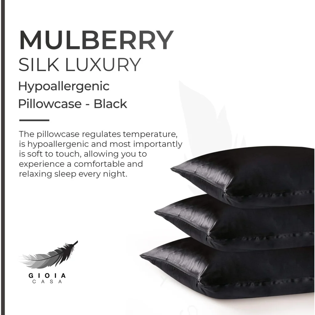 Luxury Pillowcase 100% Pure Mulberry Silk on Both Sides