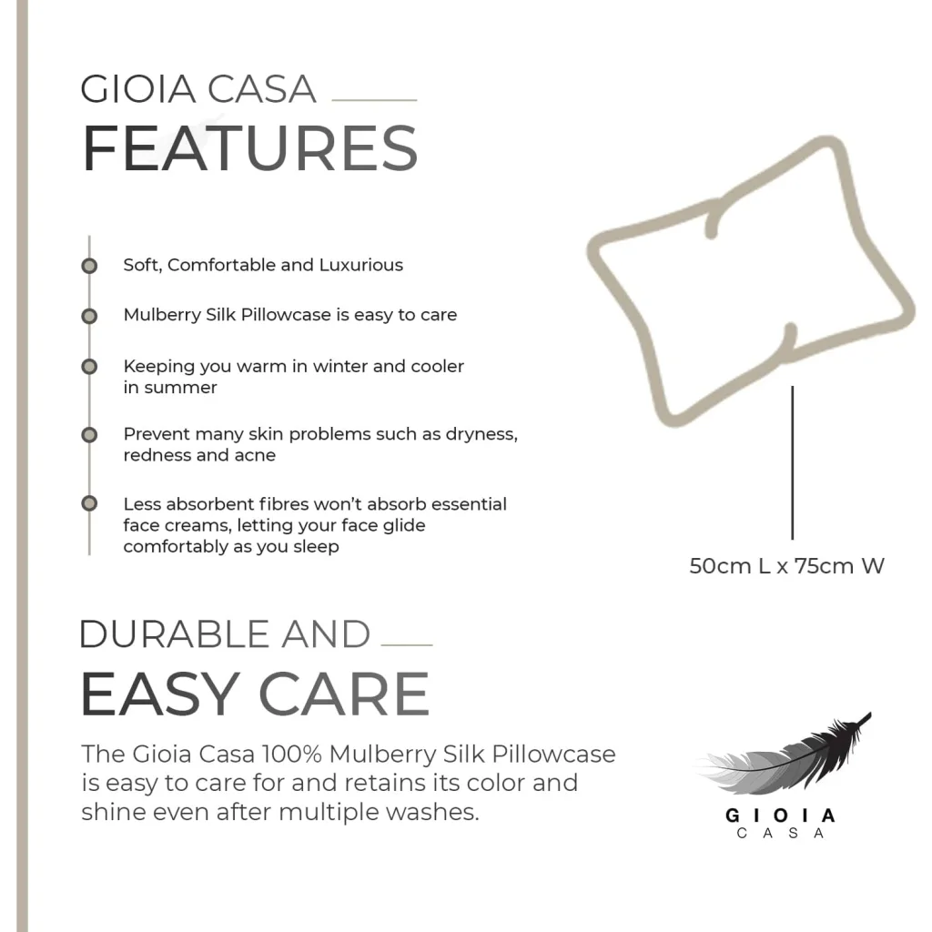 Luxury Pillowcase - 100% Pure Mulberry Silk on Both Sides