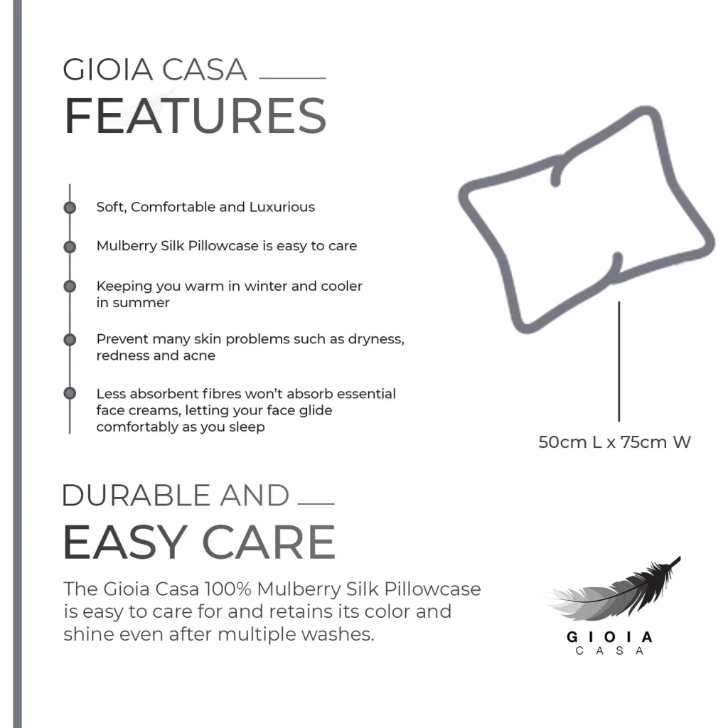 Luxury Pillowcase - 100% Pure Mulberry Silk on Both Sides