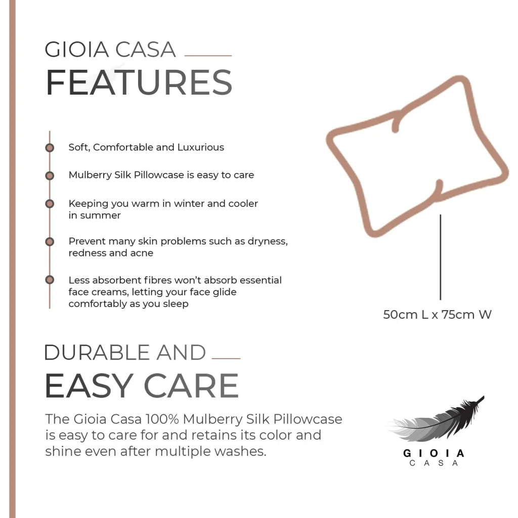 Luxury Pillowcase - 100% Pure Mulberry Silk on Both Sides