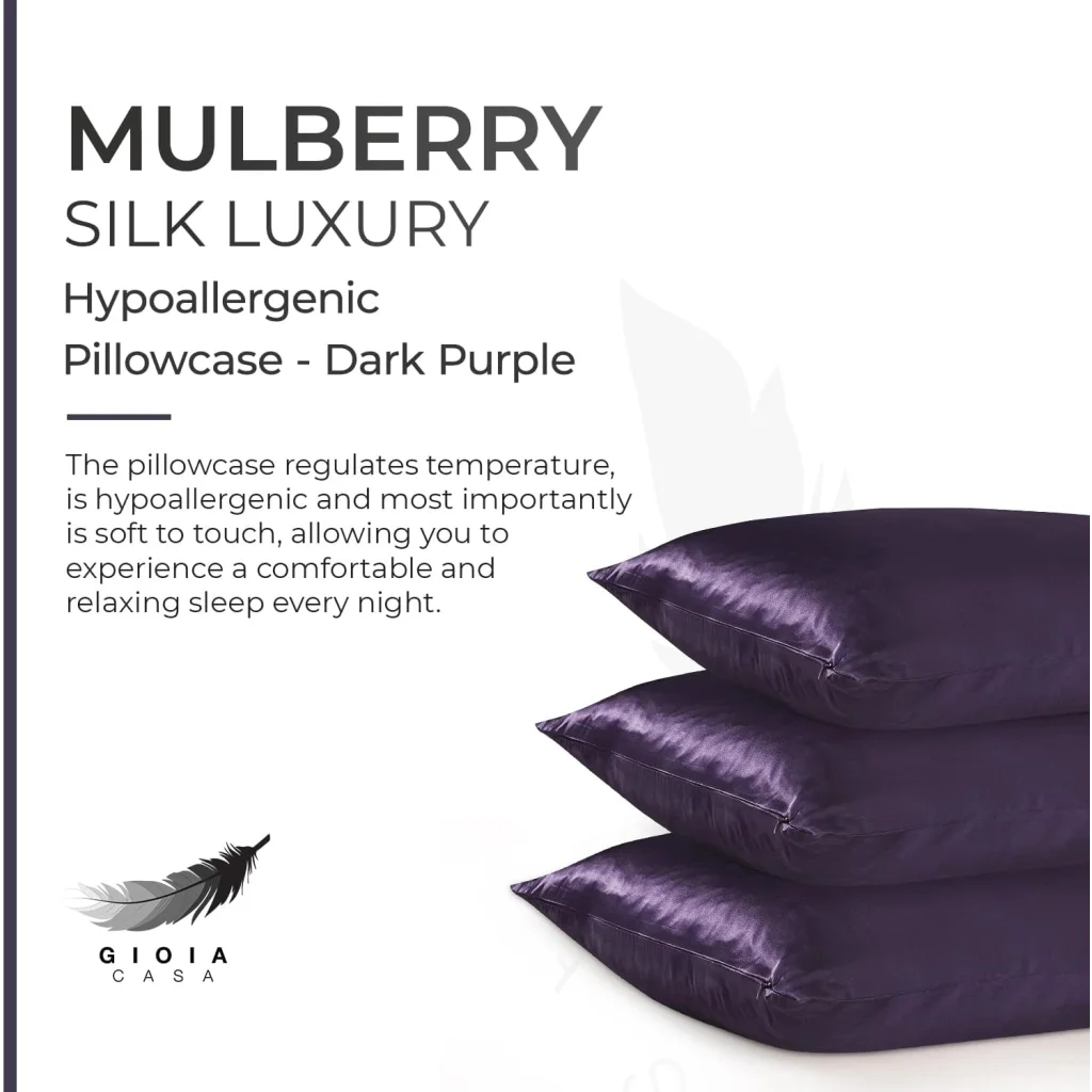 Luxury Pillowcase 100% Pure Mulberry Silk on Both Sides