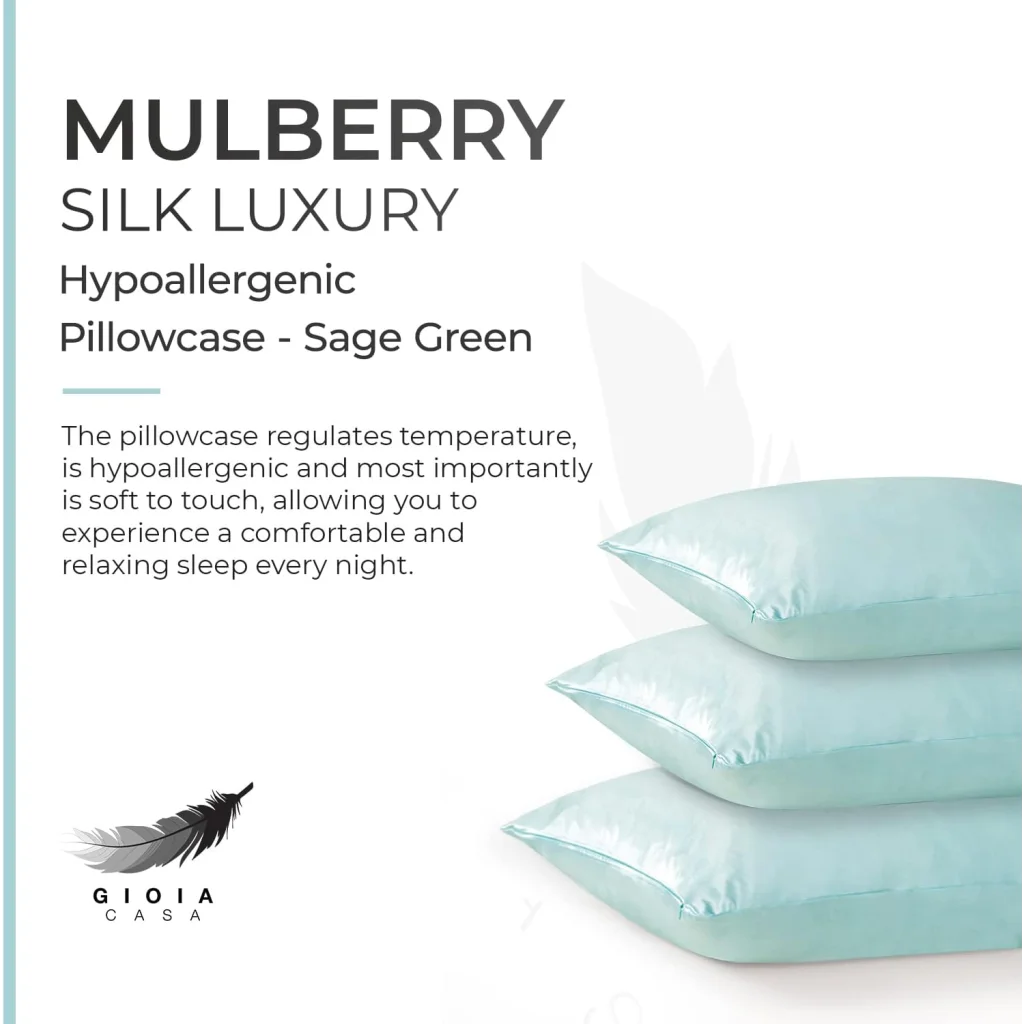 Luxury Pillowcase 100% Pure Mulberry Silk on Both Sides
