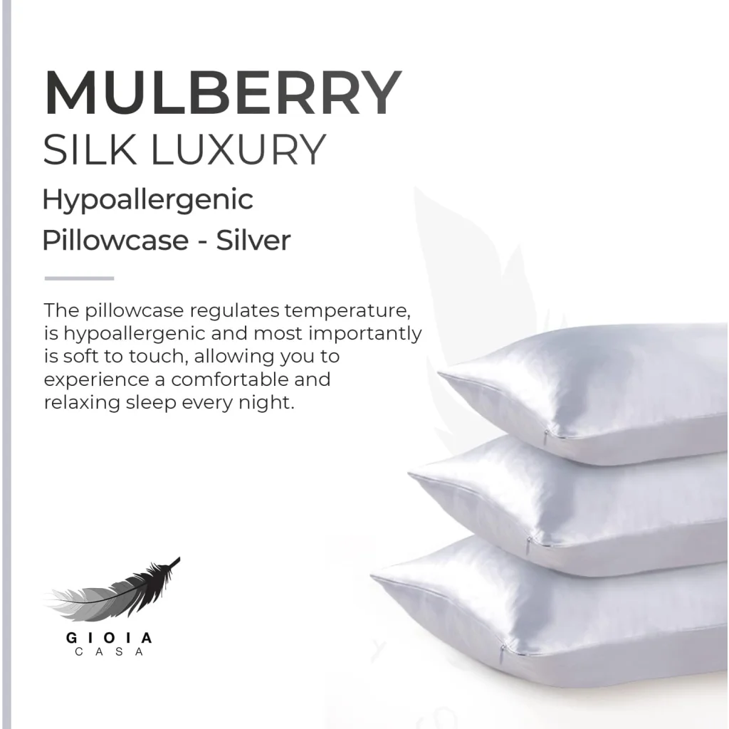 Luxury Pillowcase 100% Pure Mulberry Silk on Both Sides