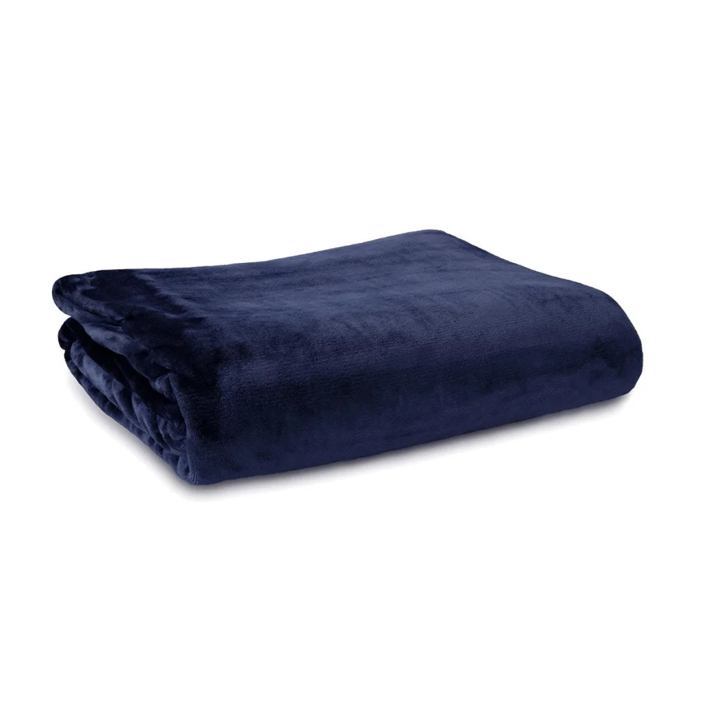 Luxury Plush Blanket Navy Super King - Ardor Lucia - Home &