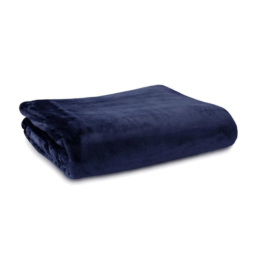 Luxury Plush Blanket Navy Super King - Ardor Lucia - Home &