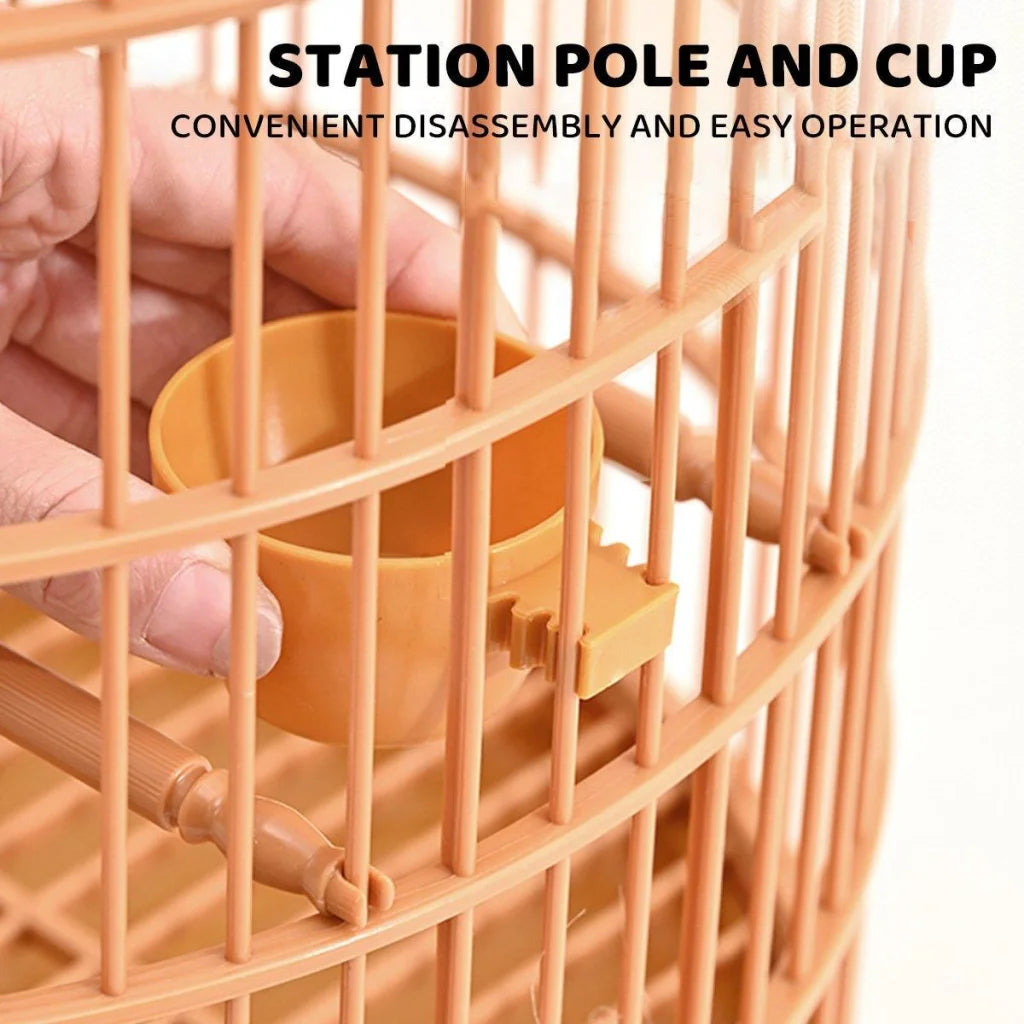 Luxury Portable Bird Cage Round Design Travel Pet Carrier