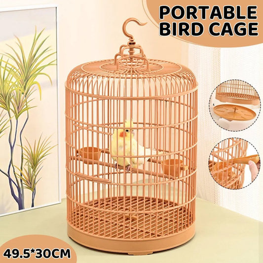 Luxury Portable Bird Cage Round Design Travel Pet Carrier