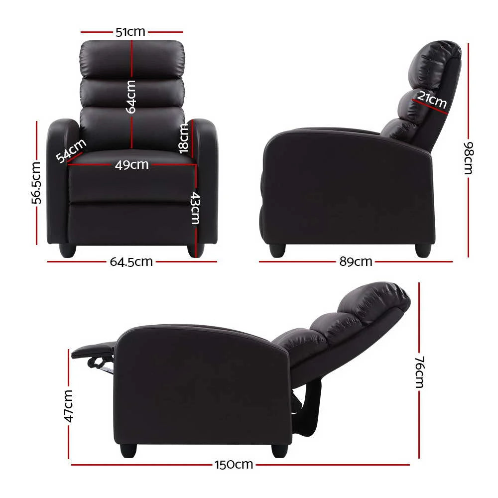 Luxury Recliner Chair Lounge Armchair Sofa Leather Cover