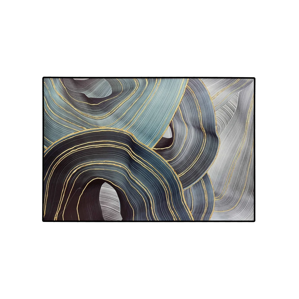 Luxury Ribbon Framed Canvas Wall Art - Large - Home &