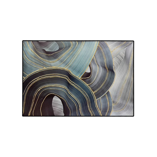 Luxury Ribbon Framed Canvas Wall Art - Large - Home &