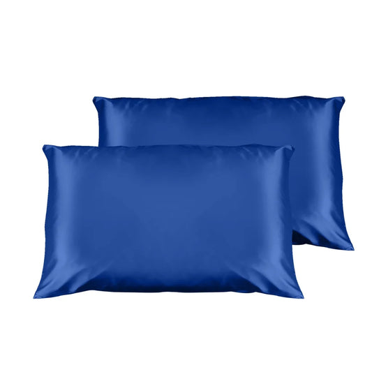 Luxury Satin Pillowcase Twin Pack Gift Box Navy