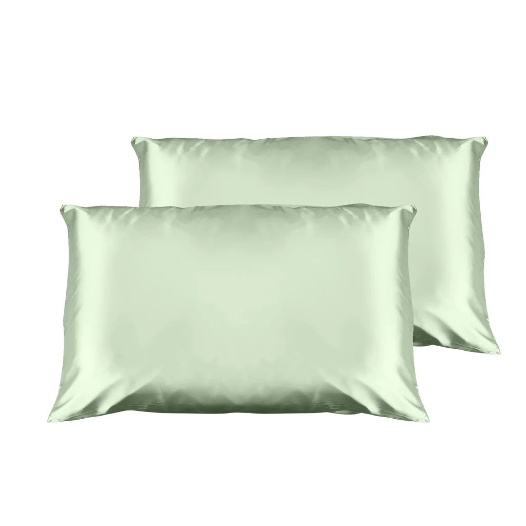 Luxury Satin Pillowcase Twin Pack Gift Box Sage