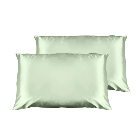 Luxury Satin Pillowcase Twin Pack Gift Box Sage