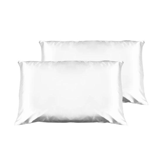 Luxury Satin Pillowcase Twin Pack Gift Box White 418